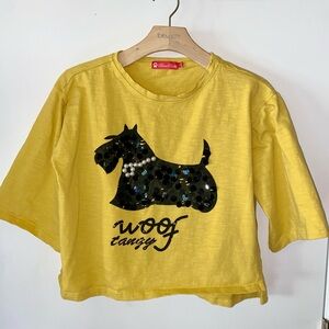 Vintage Bear Richie Yellow Sequin Dog Graphic Tee